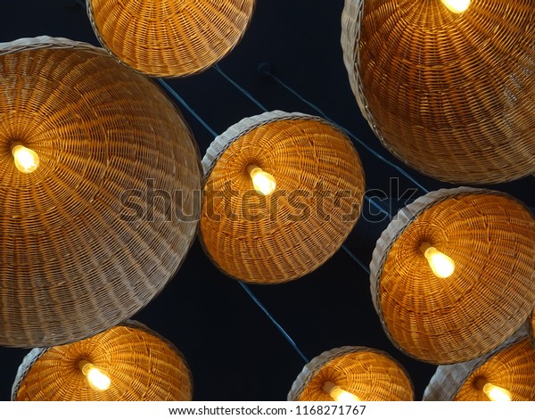 Vintage Straw Lanterns Hang On Ceiling Stock Photo Edit Now