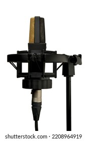 Vintage Studio Microphone On Stand With Suspension