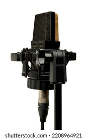 Vintage Studio Microphone On Stand With Suspension