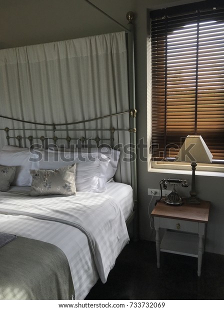 Vintage Style Bedroom Where Has Four Stock Photo Edit Now 733732069