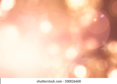 Vintage Style Blurred Sky Background With Nature Glowing Sun Light Flare And Bokeh