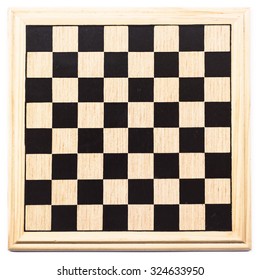 Vintage style of checkerboard, wooden chess board game isolated on white background - Shutterstock ID 324633950