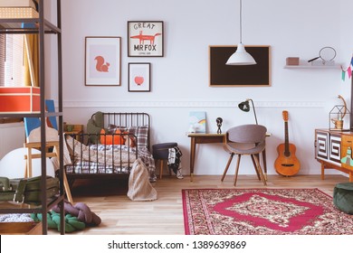 Vintage Style Kids Bedroom With Designer Furniture