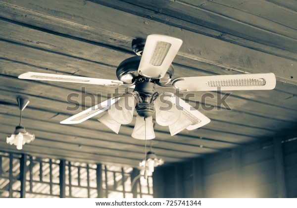 Vintage Style Old Ceiling Fan Lighting Stock Photo Edit Now