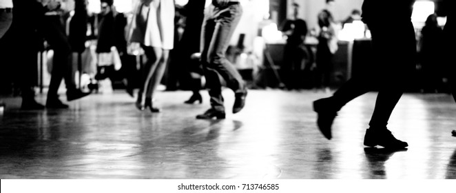 Vintage Style Photo Of Dancers At The Party