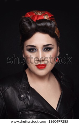 Vintage style portrait of beautiful asian woman with fancy prom hairdo