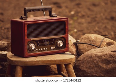 Vintage Style Radio Receiver Outdoors