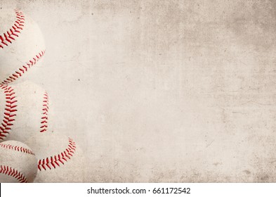 Vintage style sports image with baseball border and antique background. Perfect for ball player graphic.