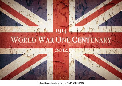 Vintage style Union Jack to commemorate the Centenary of World War One, 1914 - 2014