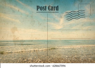 Vintage Summer Postcard. Ocean And Sunny Beach