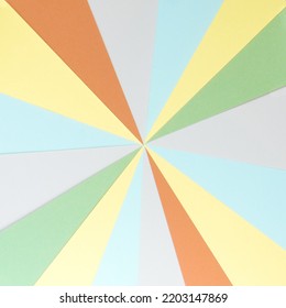 Vintage Sunburst Background Made With Stripes Of Colored Paper