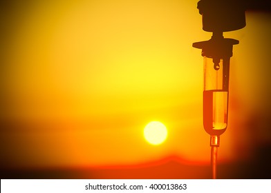vintage with sunset iv fluid use for intravenous volume in patient dehydration
