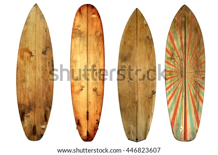 Vintage surfboard isolated on white - Retro styles 60's 