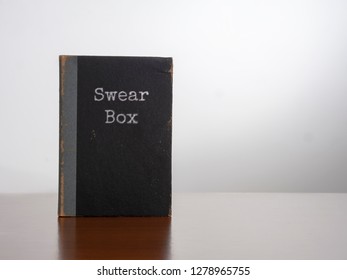 Vintage Swear Box, Isolated On White Background. New Year Resolution Maybe.