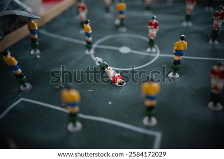 Similar – Image, Stock Photo Metal old foosball table with yellow and blue figurines