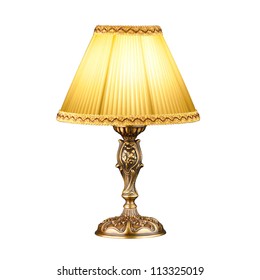 Vintage table lamp isolated on white with clipping path