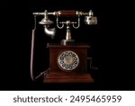 Vintage telephone with classic rotary dial design