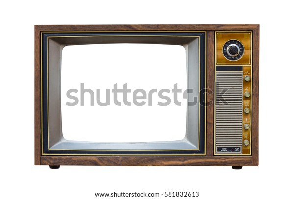 Vintage Television Cut Out Screen On Stock Photo (Edit Now) 581832613