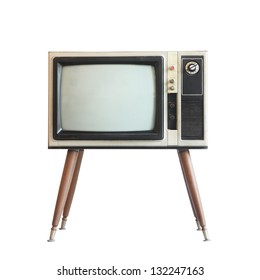 Vintage Television Isolated With Clipping Path