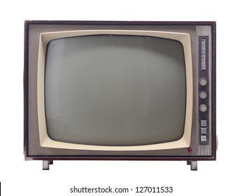 Vintage Television Isolated On White Background