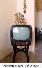 Vintage Television proudly displayed in a house in Santa Clara Cuba. 