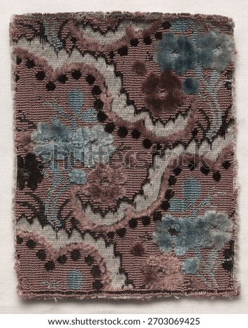 Vintage textile sample with floral patterns. The textile features floral designs, intricate patterns, and a vintage feel. Perfect for vintage and floral enthusiasts. Vintage art illustration.