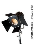 A vintage theater spotlight isolated on a white background