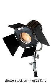 A Vintage Theater Spotlight Isolated On A White Background