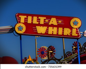 Vintage Tilt-a-whirl Sign At Coney Island NYC