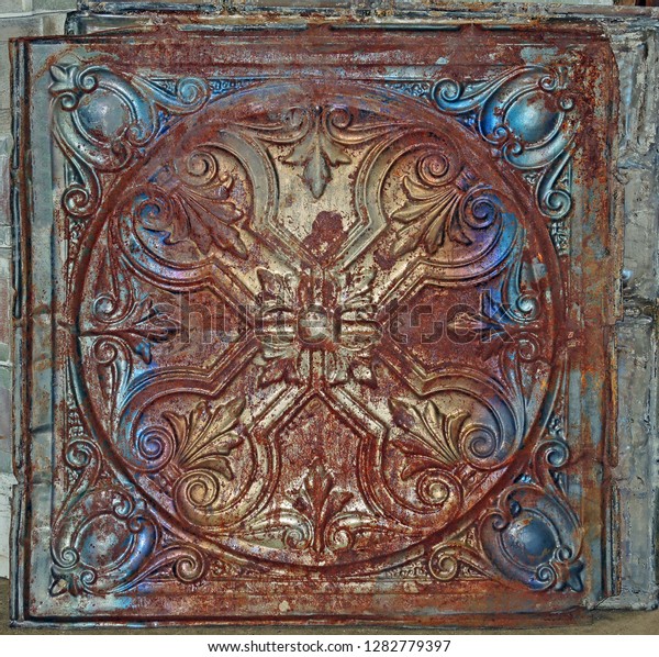 Vintage Tin Ceiling Tile Royalty Free Stock Image