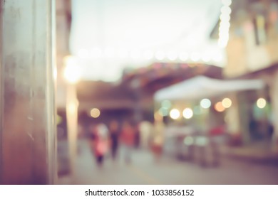 Vintage tone blurred defocused day of walking street festival  - Shutterstock ID 1033856152