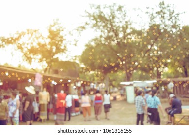 (Vintage tone) Festival Event day Blurred defocused Bokeh abstract Background