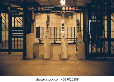 Vintage Tone New York City Subway Turnstile