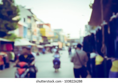 (Vintage tone) People on the Street market in the City Blurred defocused abstract Background - Shutterstock ID 1038226288
