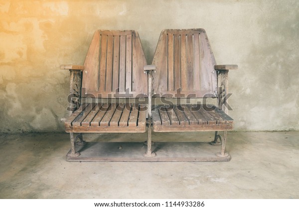 Vintage Tone Two Old Chairs Made Stock Photo Edit Now 1144933286