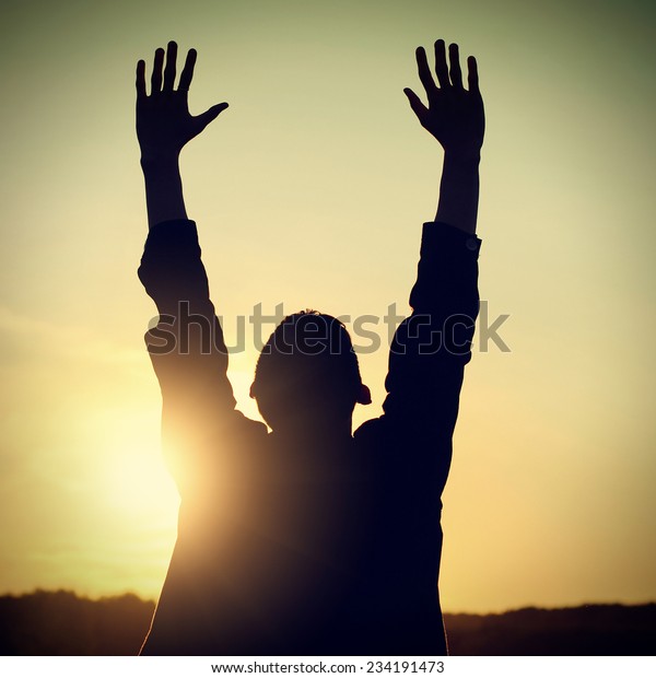 Vintage Toned Photo Man Praying On Stock Photo 234191473 | Shutterstock