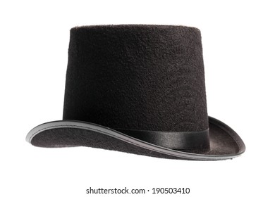 A Vintage Top Hat Isolated On White.