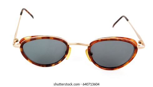 Vintage Tortoise Shell Sunglasses. Isolated.