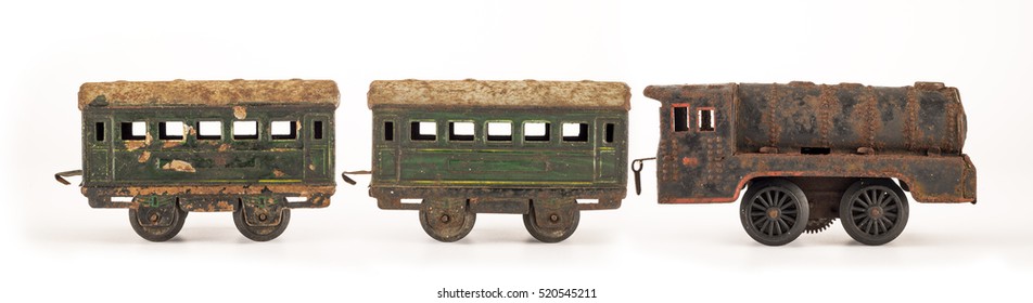 Vintage Toy Train On White Background