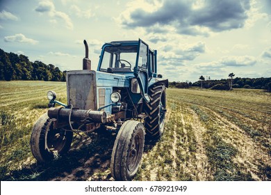 Vintage Tractor, Old Tractor In The Field