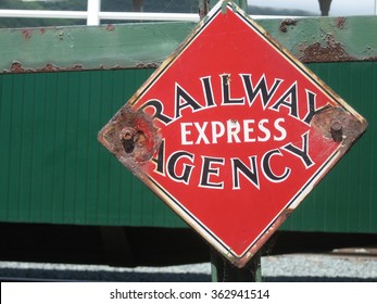 Vintage Train Sign Railway Express Agency