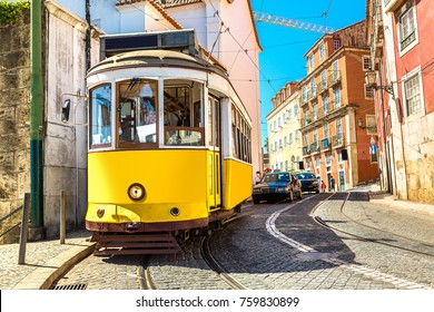 Vintage tram in Lisbon, Portugal in a summer day - Shutterstock ID 759830899
