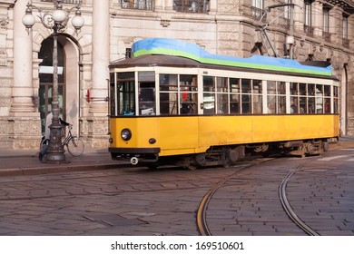 Vintage tram on the Milano street, Italy - Powered by Shutterstock