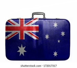 Vintage Travel Bag With Flag Of Australia