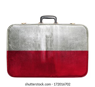 Vintage travel bag with flag of Poland - Shutterstock ID 172016702