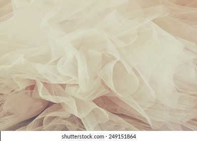 Vintage Tulle Chiffon Texture Background. Wedding Concept 