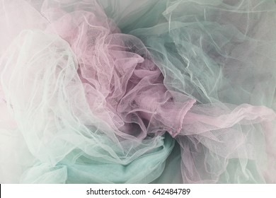 Vintage tulle chiffon texture background. wedding concept. vintage filtered and toned image