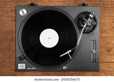 Vintage turntable old record player with retro vinyl - Powered by Shutterstock