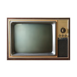 Vintage retro analog TV with blank screen, 1960-1970, concept of ...