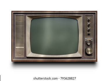 Vintage TV Isolated On White Background